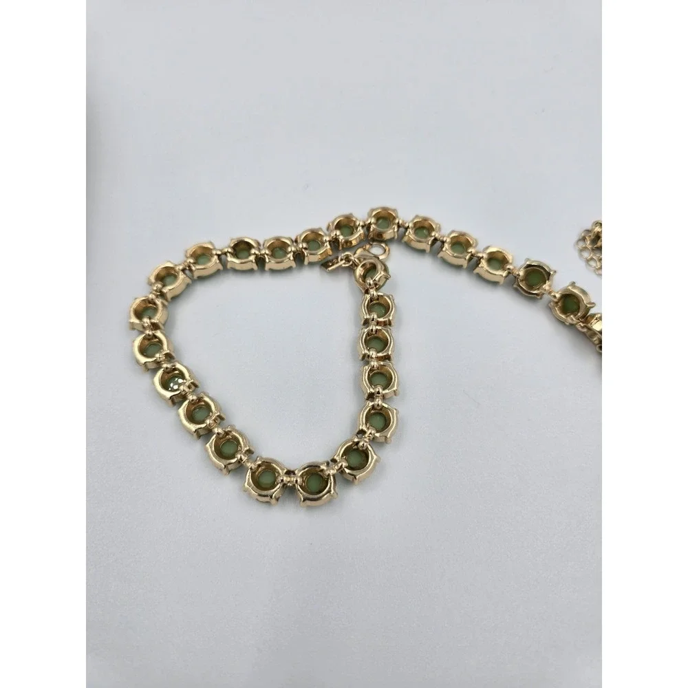 Banana Republic Necklace Gold Tone Sage Mint Green‎ Beaded with box